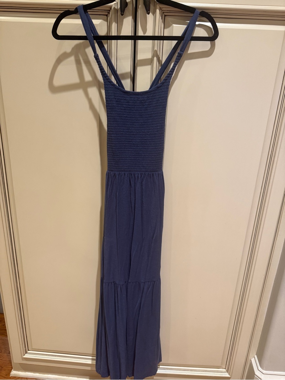 Nation LTD Penelope Navy Blue Smocked Maxi Dress
